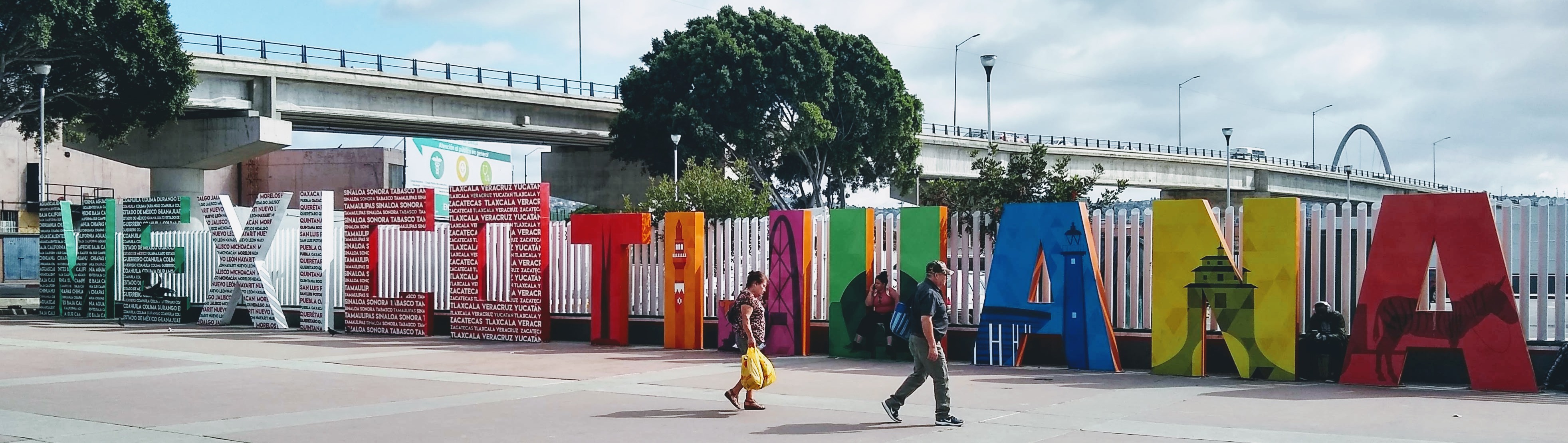 Tijuana, Mexico sign at the U.S. - Mexico border